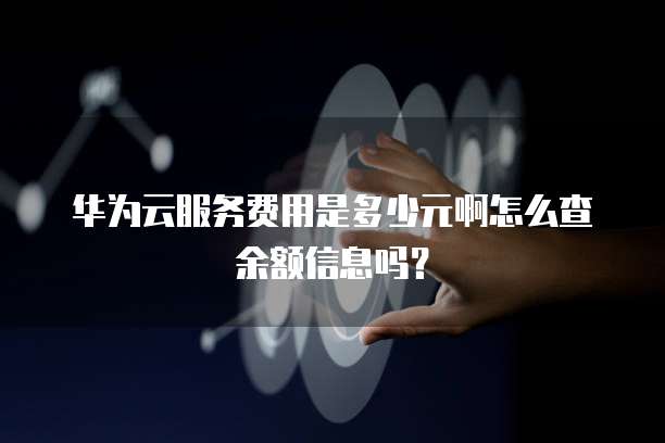 华为云服务费用是多少元啊怎么查余额信息吗?