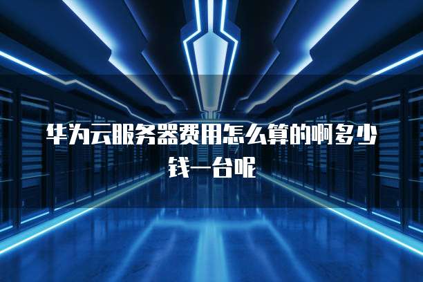 华为云服务器费用怎么算的啊多少钱一台呢
