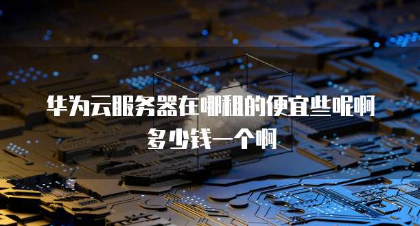 华为云服务器在哪租的便宜些呢啊多少钱一个啊