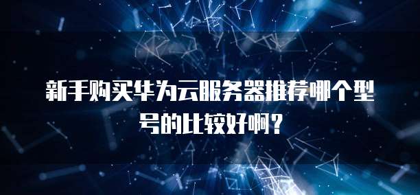 新手购买华为云服务器推荐哪个型号的比较好啊?