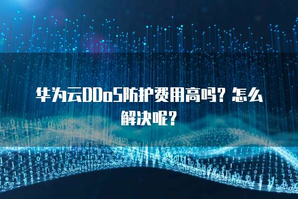 华为云DDoS防护费用高吗？怎么解决呢？