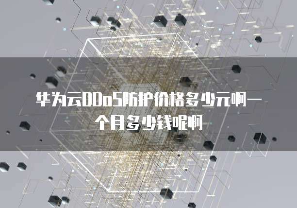 华为云DDoS防护价格多少元啊一个月多少钱呢啊