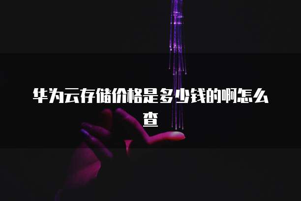 华为云存储价格是多少钱的啊怎么查