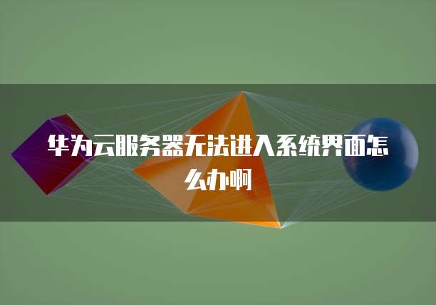 华为云服务器无法进入系统界面怎么办啊