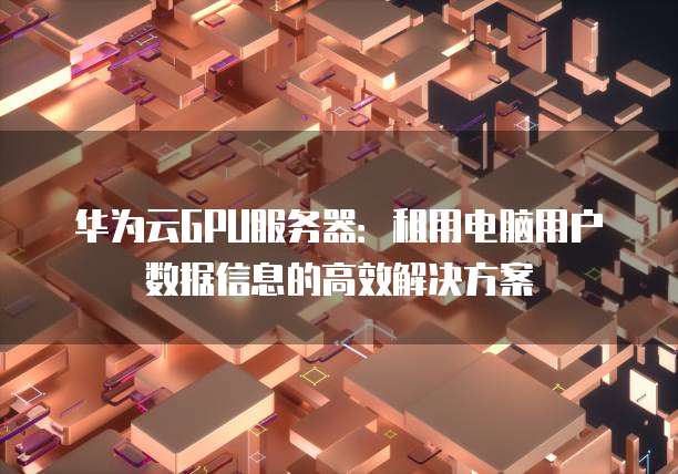 华为云GPU服务器:租用电脑用户数据信息的高效解决方案