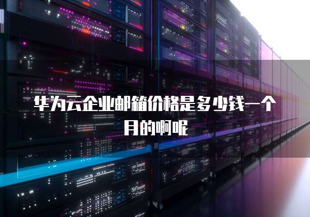 华为云企业邮箱价格是多少钱一个月的啊呢