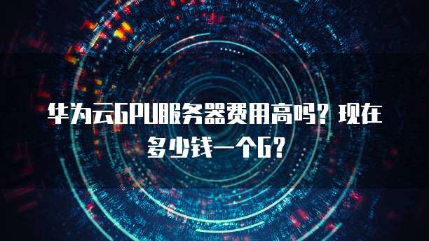 华为云GPU服务器费用高吗?现在多少钱一个G?