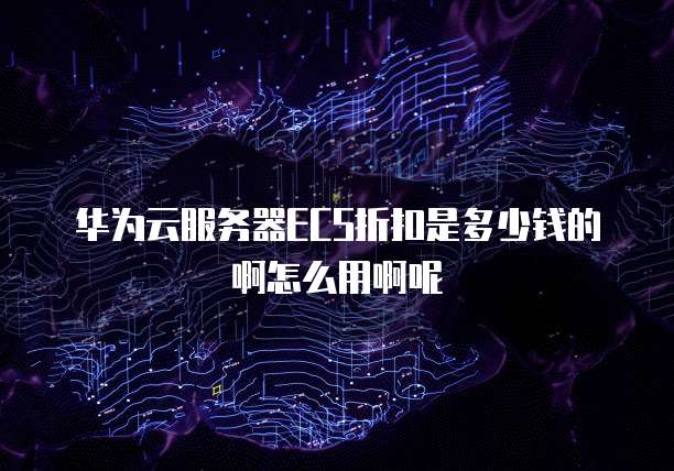 华为云服务器ECS折扣是多少钱的啊怎么用啊呢