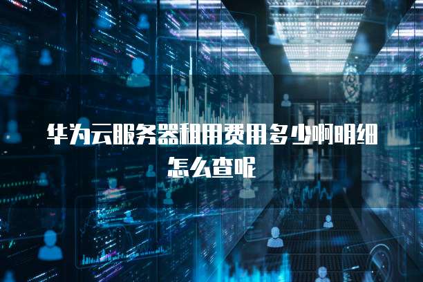 华为云服务器租用费用多少啊明细怎么查呢