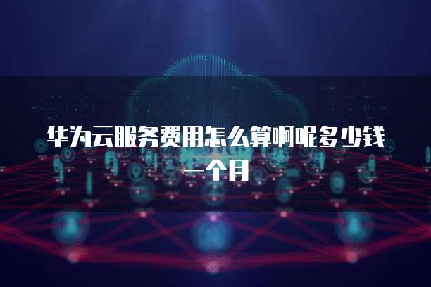 华为云服务费用怎么算啊呢多少钱一个月