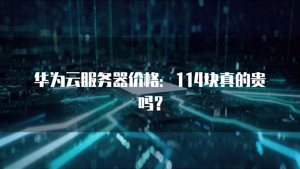 华为云服务器价格:114块真的贵吗?