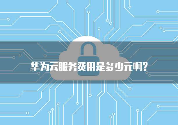 华为云服务费用是多少元啊?