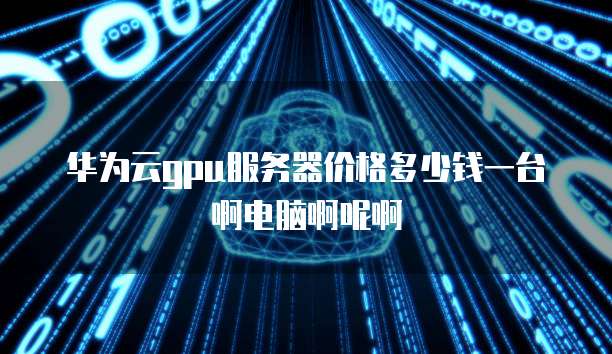 华为云gpu服务器价格多少钱一台啊电脑啊呢啊
