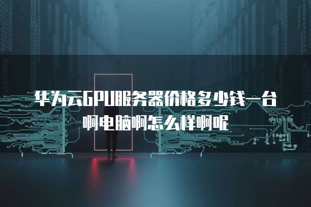 华为云GPU服务器价格多少钱一台啊电脑啊怎么样啊呢