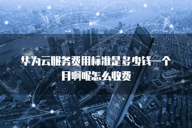 华为云服务费用标准是多少钱一个月啊呢怎么收费