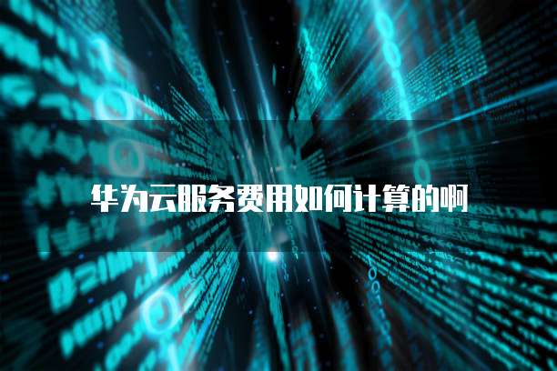 华为云服务费用如何计算的啊