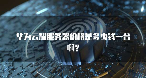 华为云耀服务器价格是多少钱一台啊?