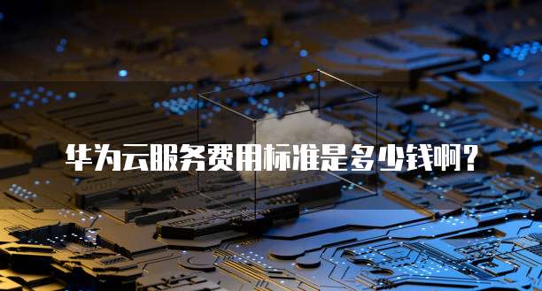 华为云服务费用标准是多少钱啊?