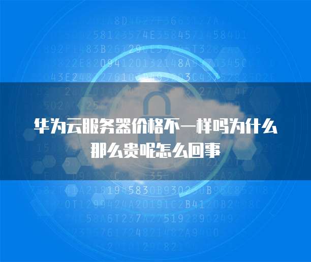 华为云服务器价格不一样吗为什么那么贵呢怎么回事