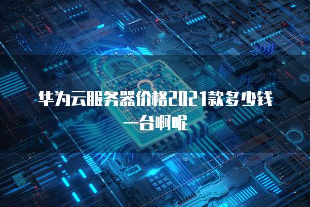 华为云服务器价格2021款多少钱一台啊呢