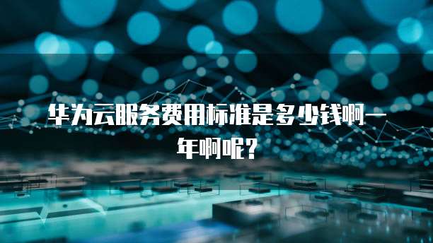 华为云服务费用标准是多少钱啊一年啊呢?