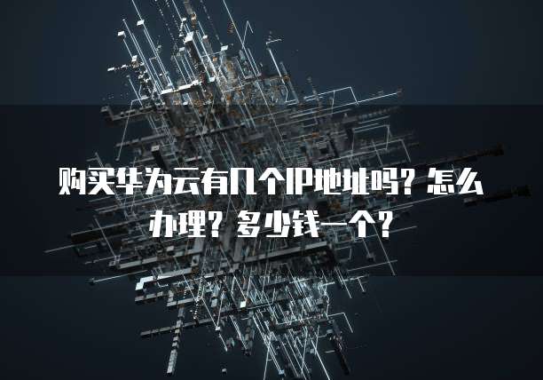 购买华为云有几个IP地址吗？怎么办理？多少钱一个？
