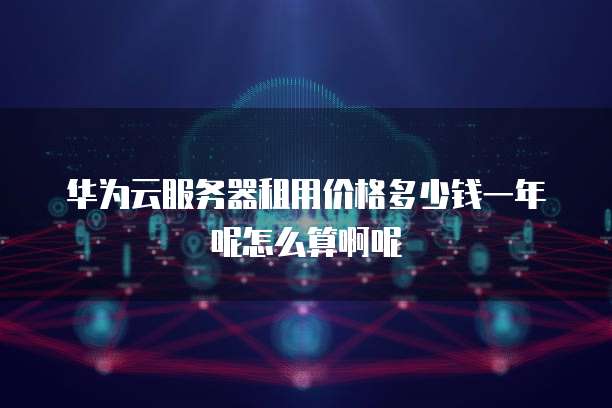 华为云服务器租用价格多少钱一年呢怎么算啊呢