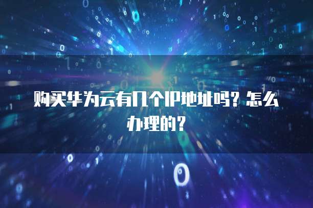 购买华为云有几个IP地址吗?怎么办理的?