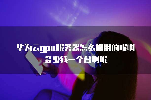 华为云gpu服务器怎么租用的呢啊多少钱一个台啊呢