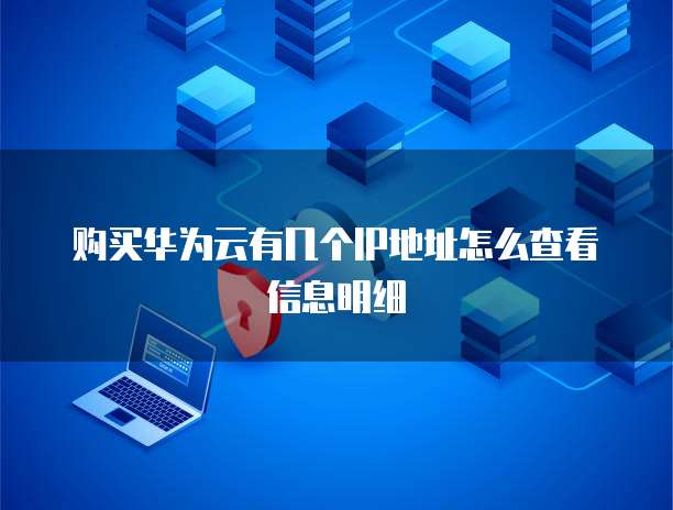 购买华为云有几个IP地址怎么查看信息明细