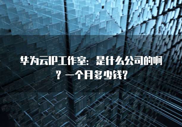 华为云IP工作室:是什么公司的啊?一个月多少钱?