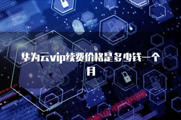 华为云vip续费价格是多少钱一个月