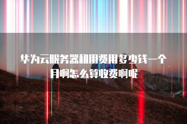 华为云服务器租用费用多少钱一个月啊怎么算收费啊呢
