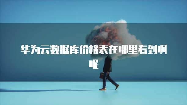 华为云数据库价格表在哪里看到啊呢