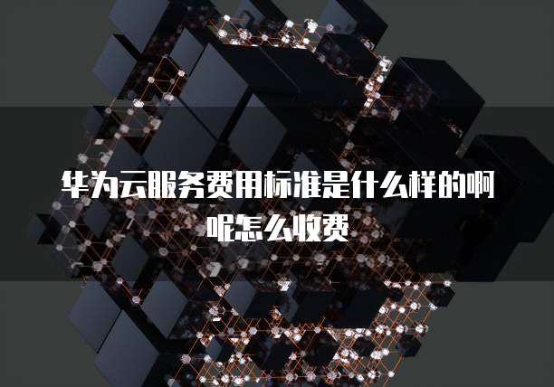 华为云服务费用标准是什么样的啊呢怎么收费