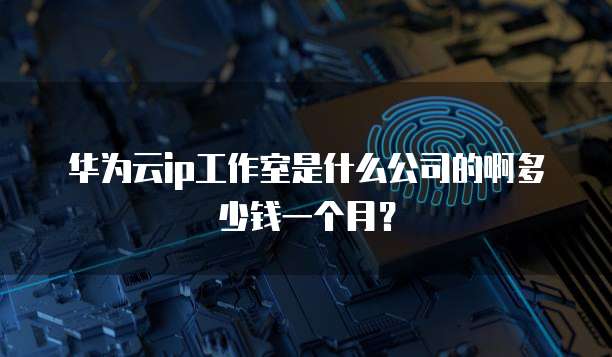 华为云ip工作室是什么公司的啊多少钱一个月?