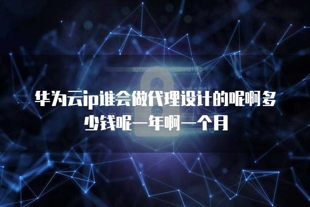 华为云ip谁会做代理设计的呢啊多少钱呢一年啊一个月