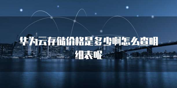 华为云存储价格是多少啊怎么查明细表呢