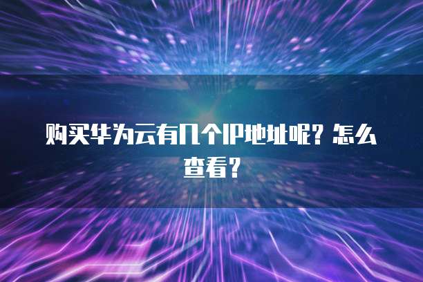 购买华为云有几个IP地址呢？怎么查看？