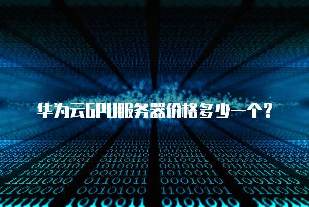 华为云GPU服务器价格多少一个?