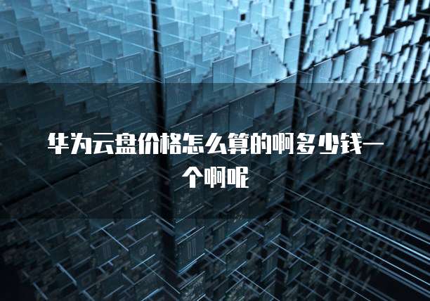 华为云盘价格怎么算的啊多少钱一个啊呢