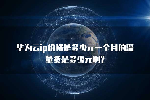 华为云ip价格是多少元一个月的流量费是多少元啊?