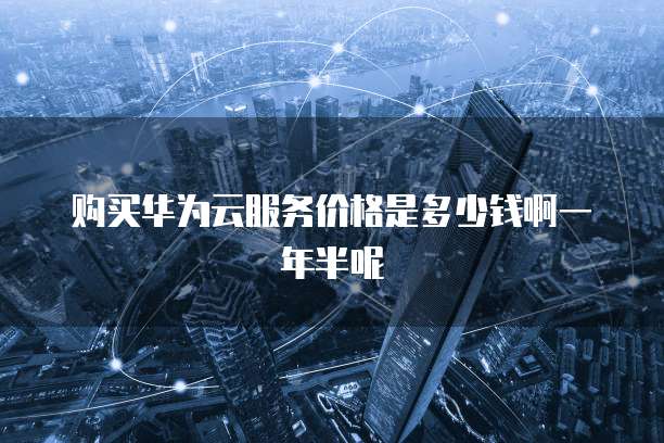 购买华为云服务价格是多少钱啊一年半呢