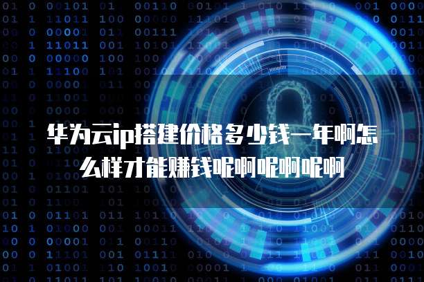 华为云ip搭建价格多少钱一年啊怎么样才能赚钱呢啊呢啊呢啊