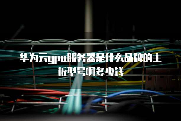 华为云gpu服务器是什么品牌的主板型号啊多少钱