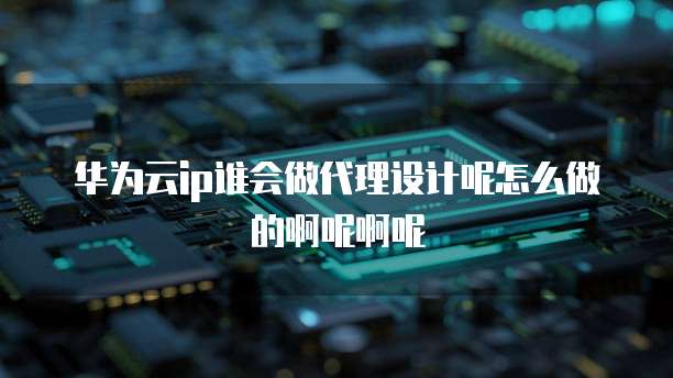 华为云ip谁会做代理设计呢怎么做的啊呢啊呢