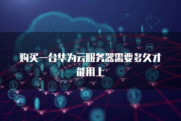 购买一台华为云服务器需要多久才能用上