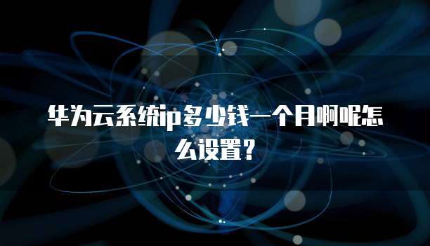 华为云系统ip多少钱一个月啊呢怎么设置？