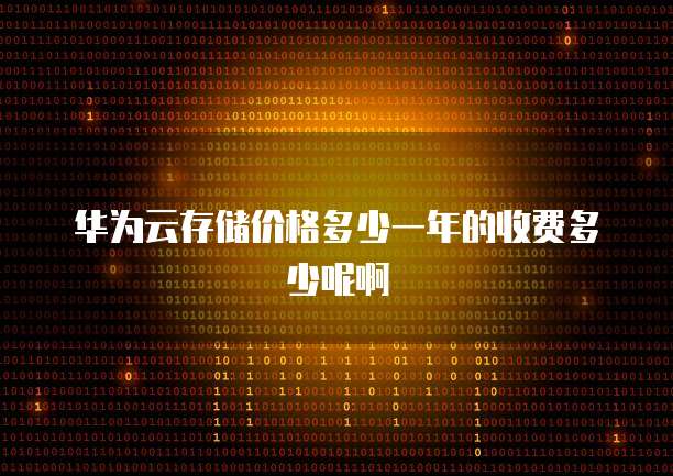 华为云存储价格多少一年的收费多少呢啊
