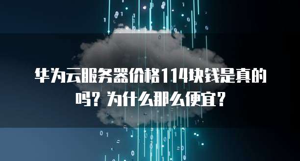 华为云服务器价格114块钱是真的吗?为什么那么便宜?